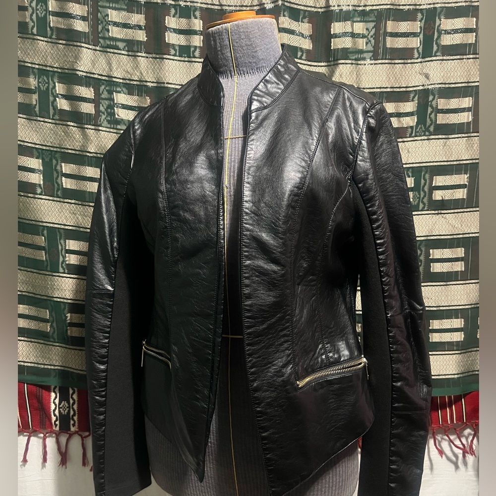 Large Black faux leather jacket